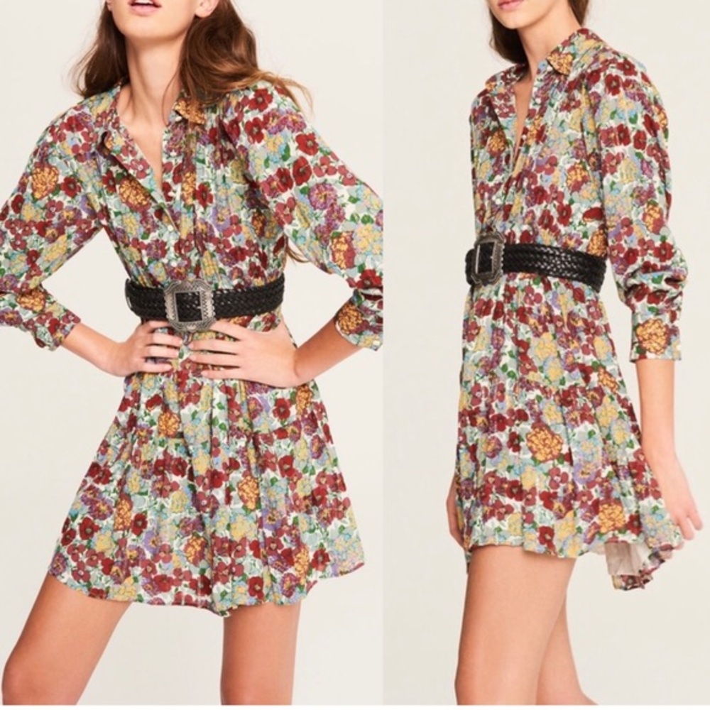 BA&SH Poldie Floral Print Lady Dress‎ large